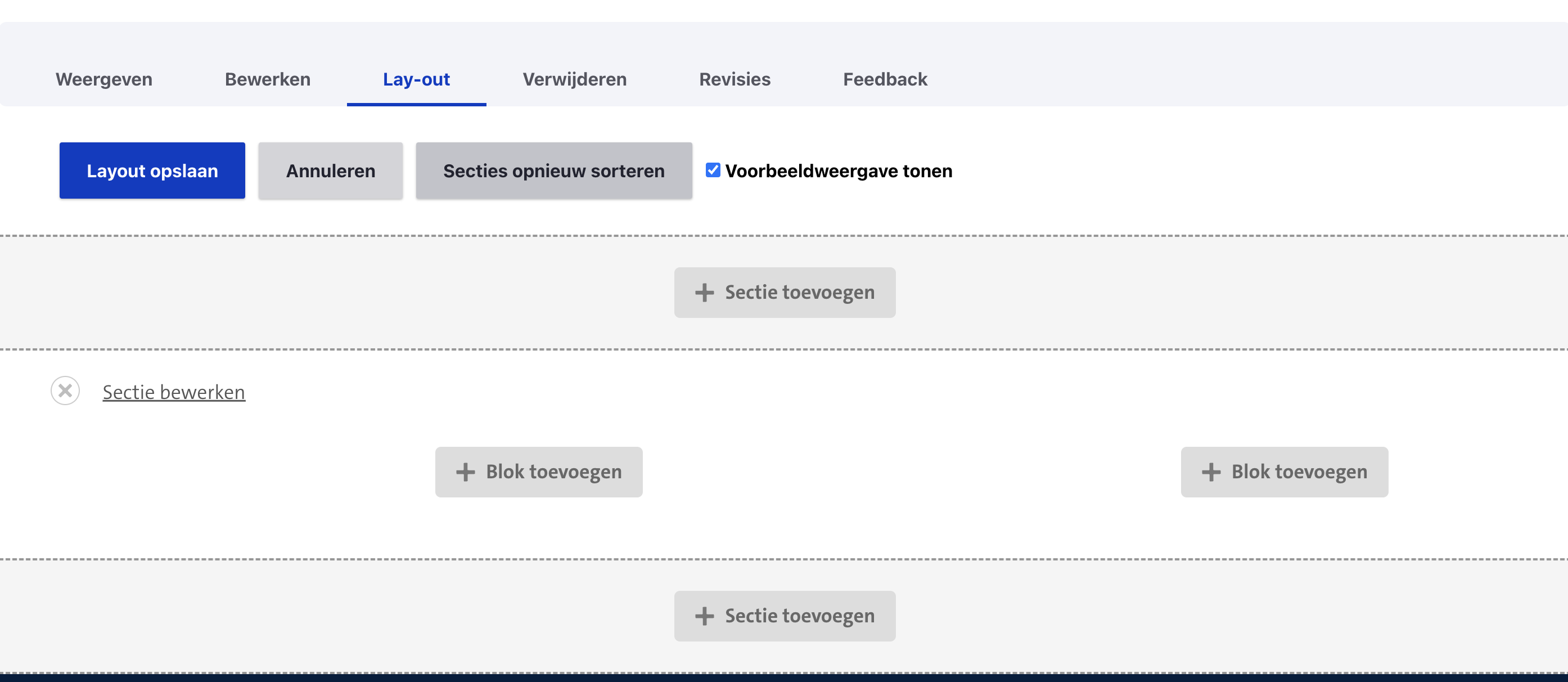 sectie toevoegen aan webpagina