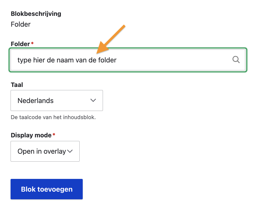 folder toevoegen